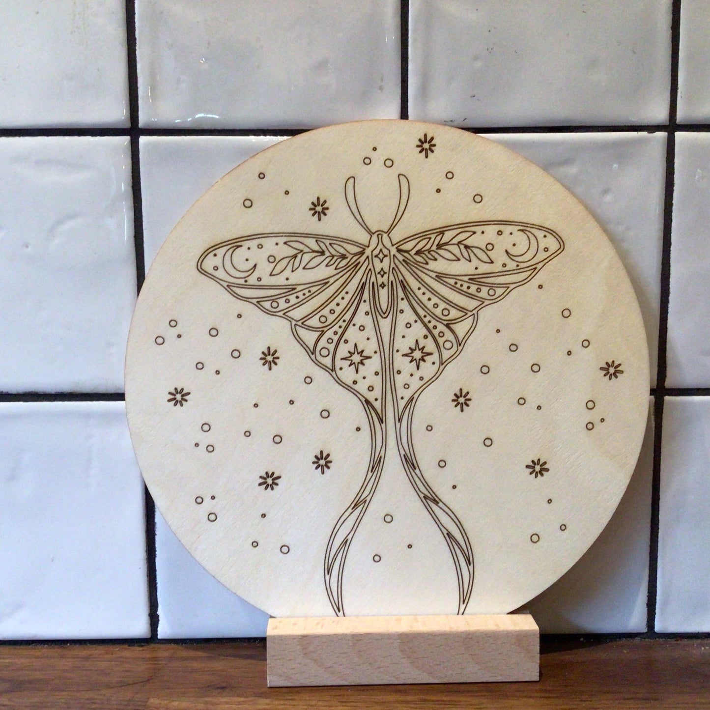 Houten kleurplaat boho