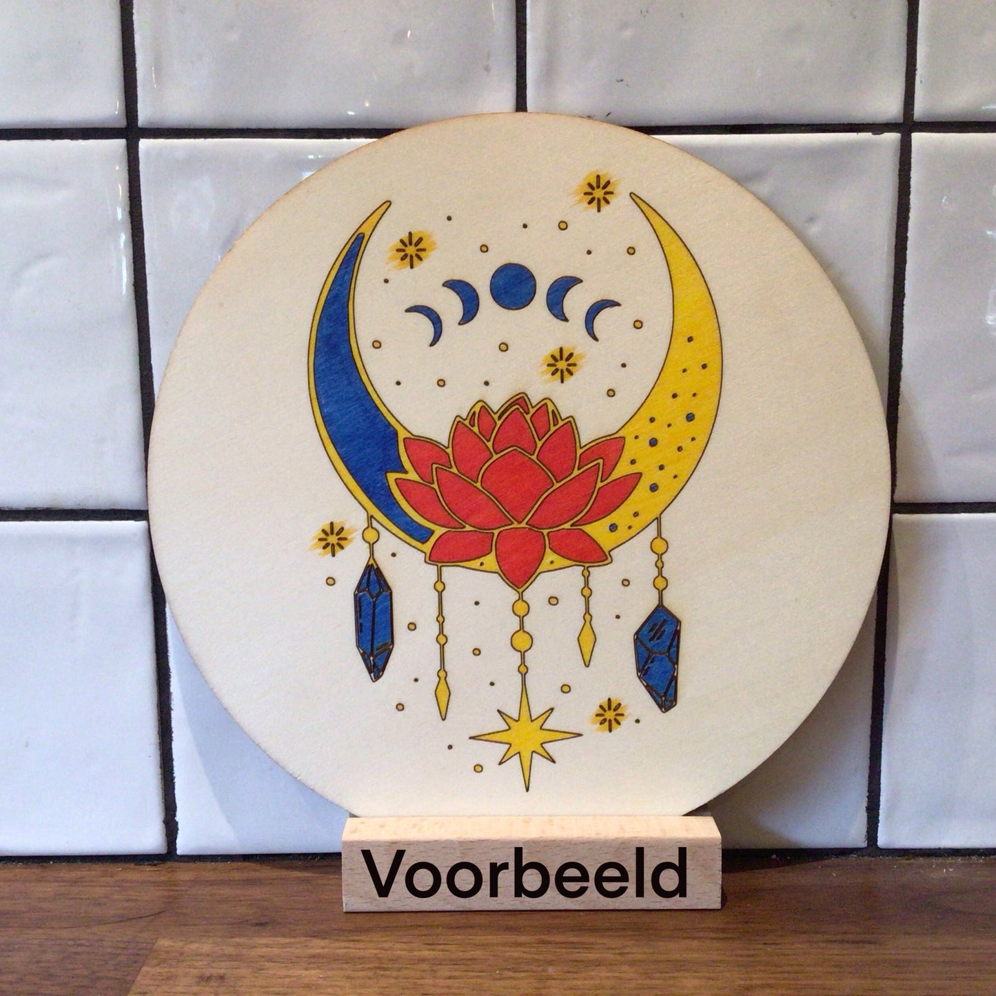 Houten kleurplaat boho