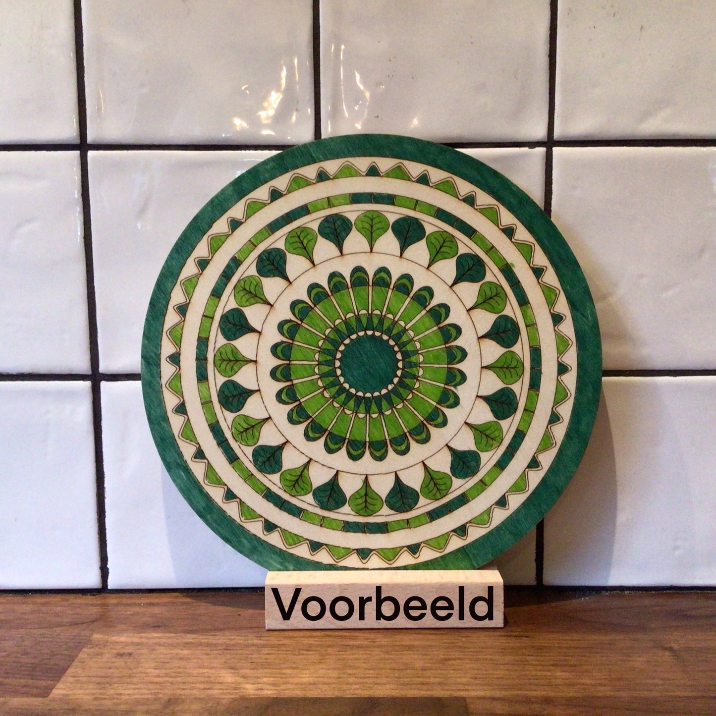 Houten kleurplaat mandala 2