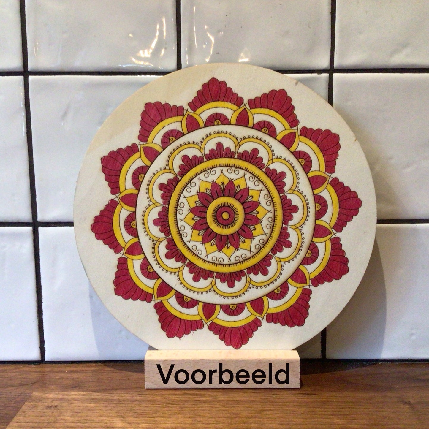 Houten kleurplaat mandala 2
