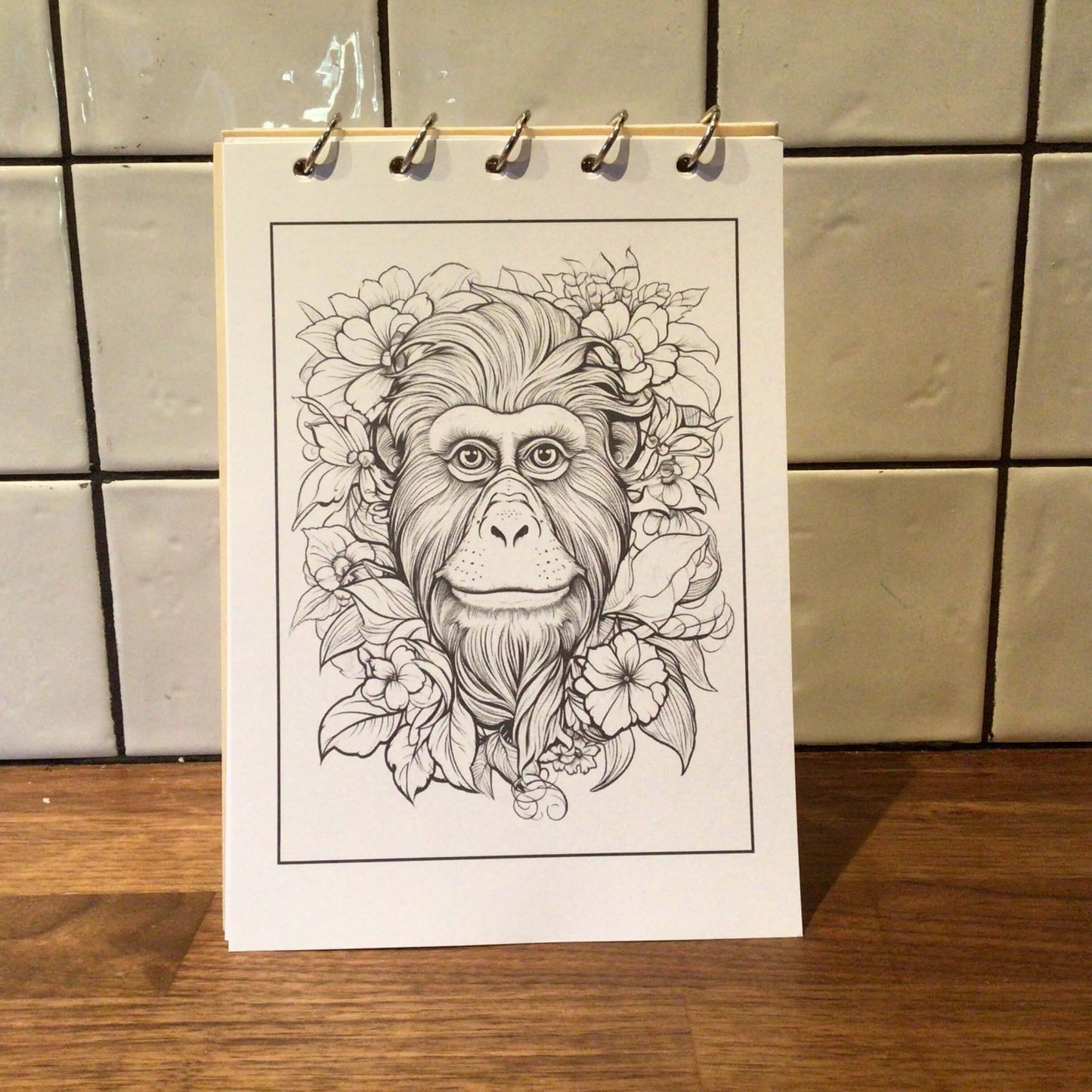 Kleurboek met houten kaft-dieren