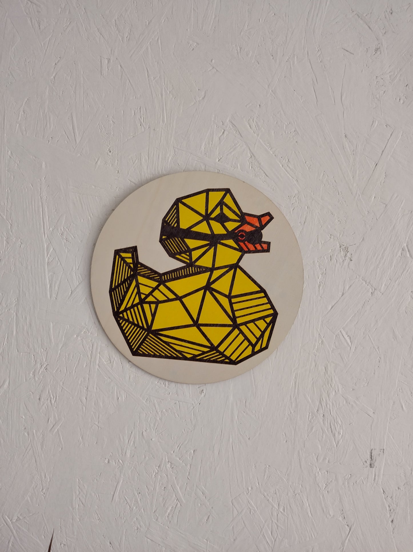 Houten muurcirkel- Eend