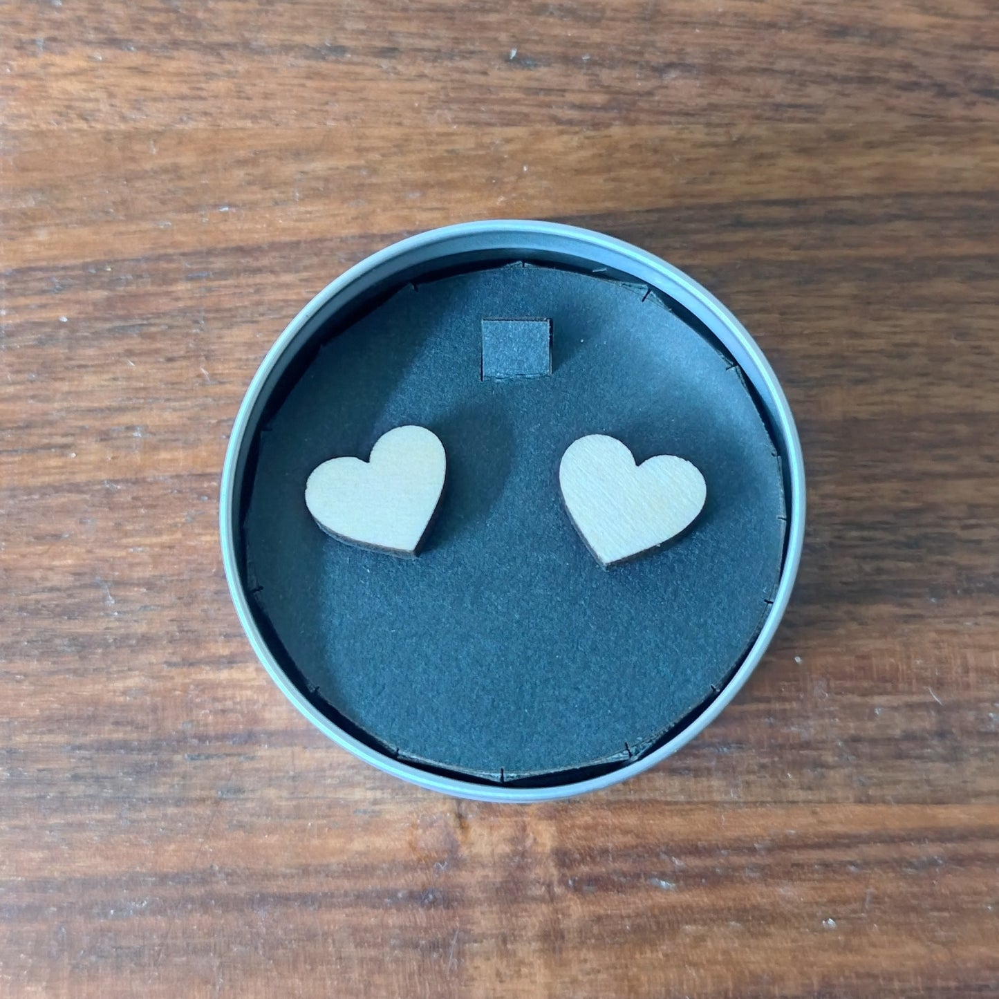 Houten oorbellen-hartjes