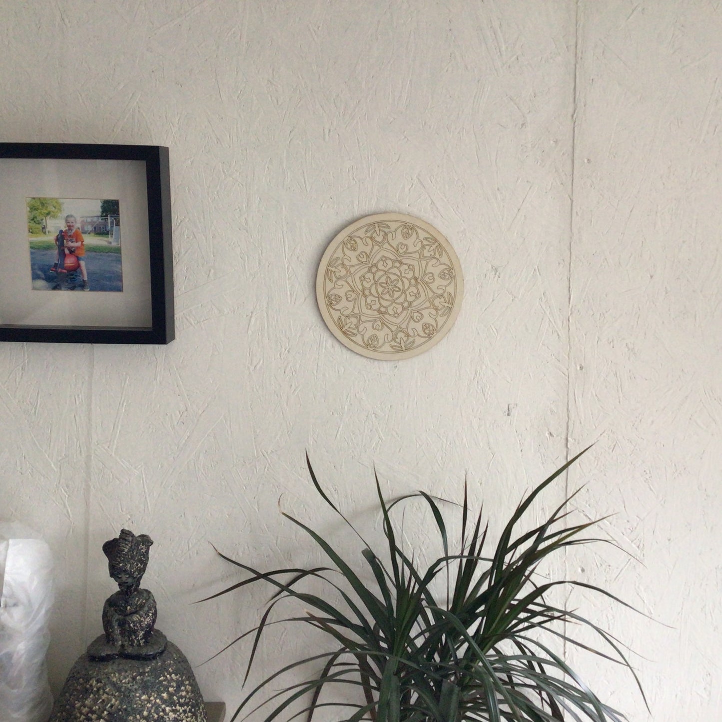 Houten muurcirkel- mandala