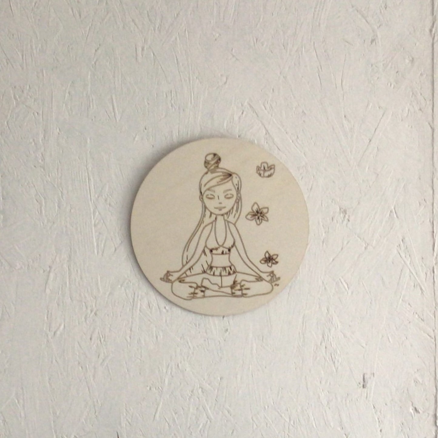 Houten muurcirkel- Yoga