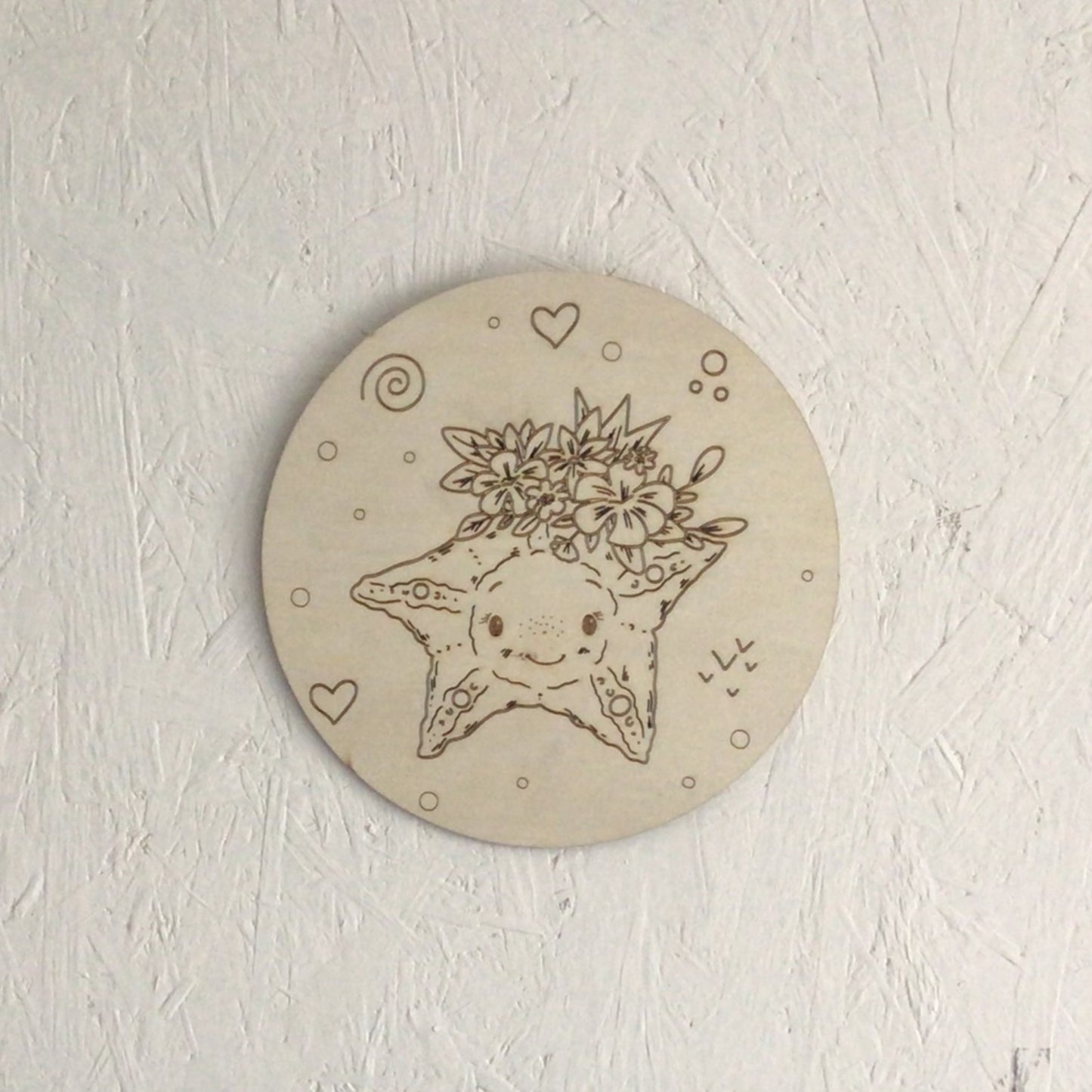 Houten muurcirkel- zeester