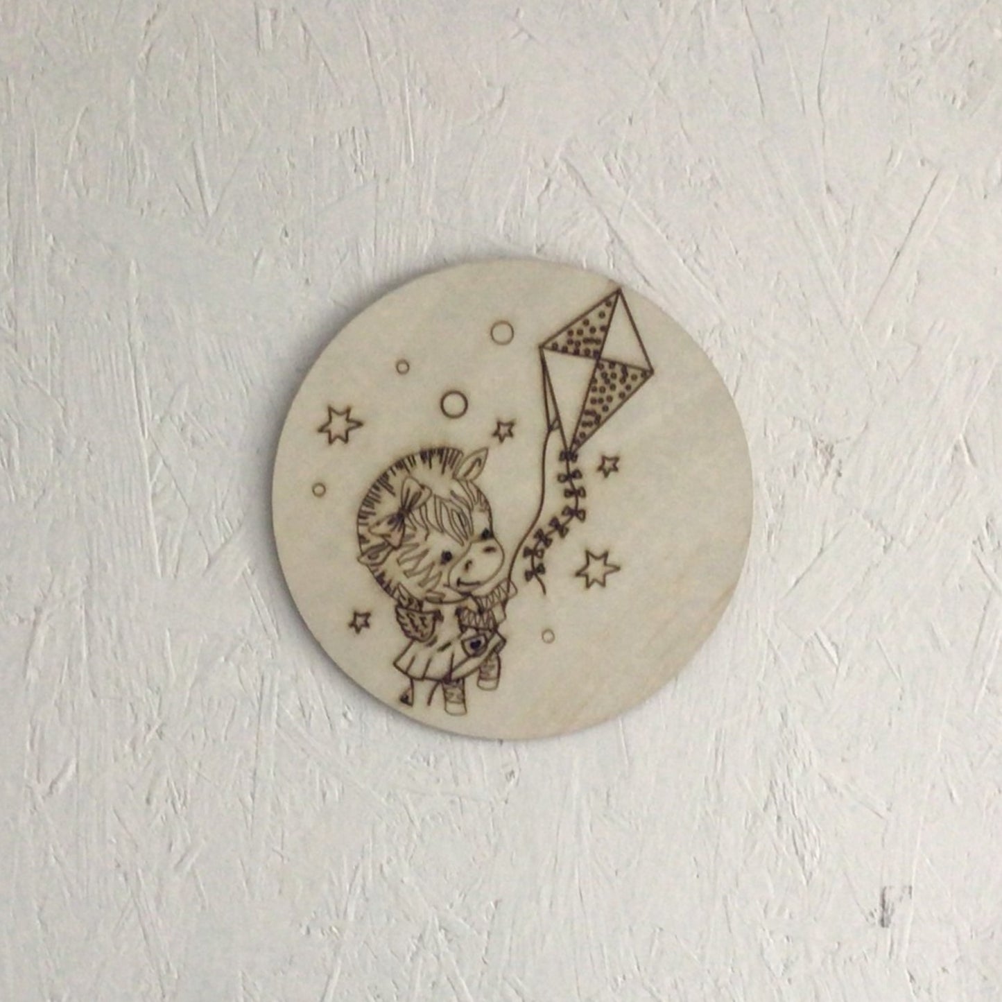 Houten muurcirkel- Zebra