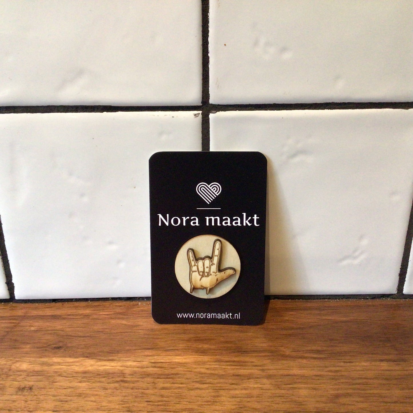 Houten pin-Hou van jou