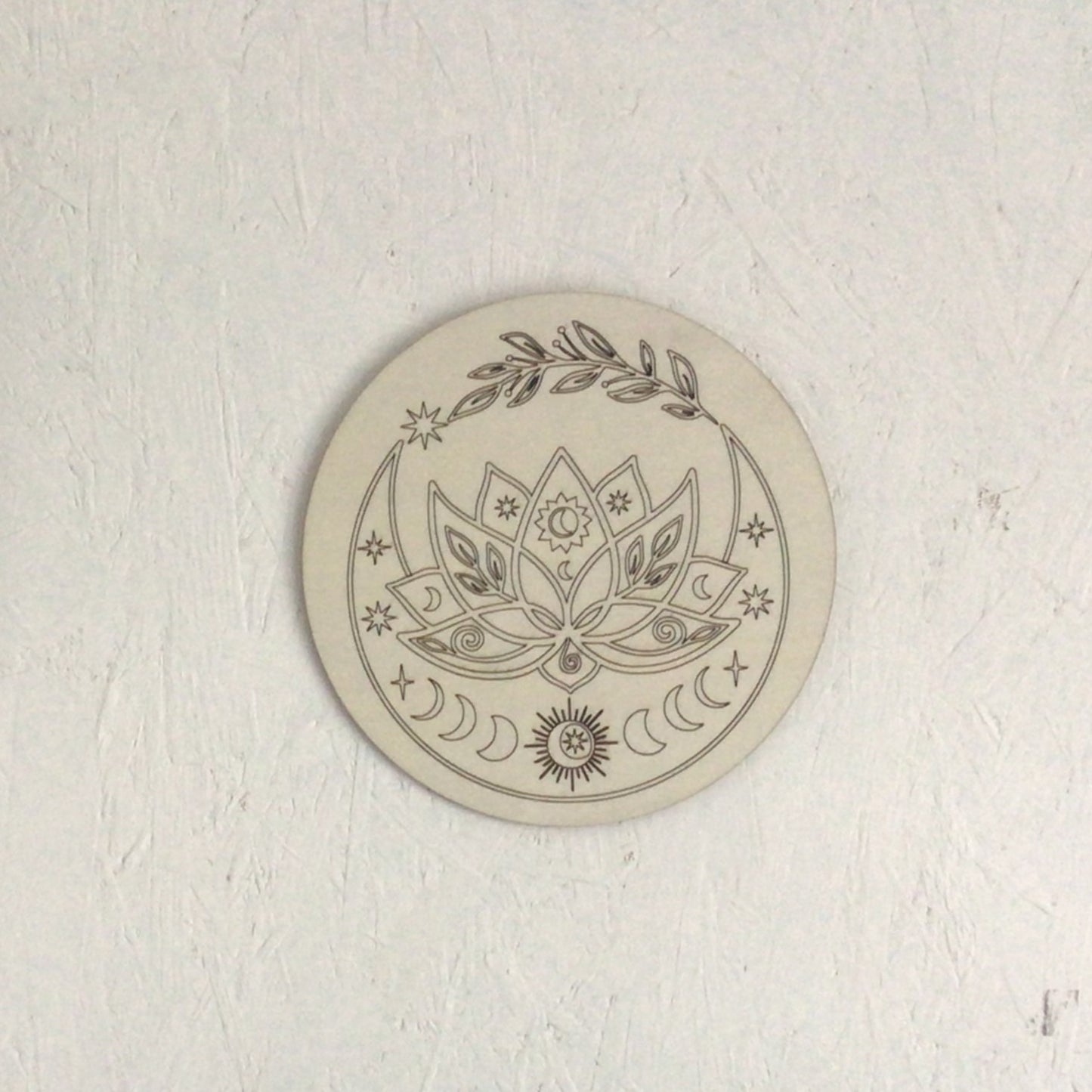 Houten muurcirkel- Lotus