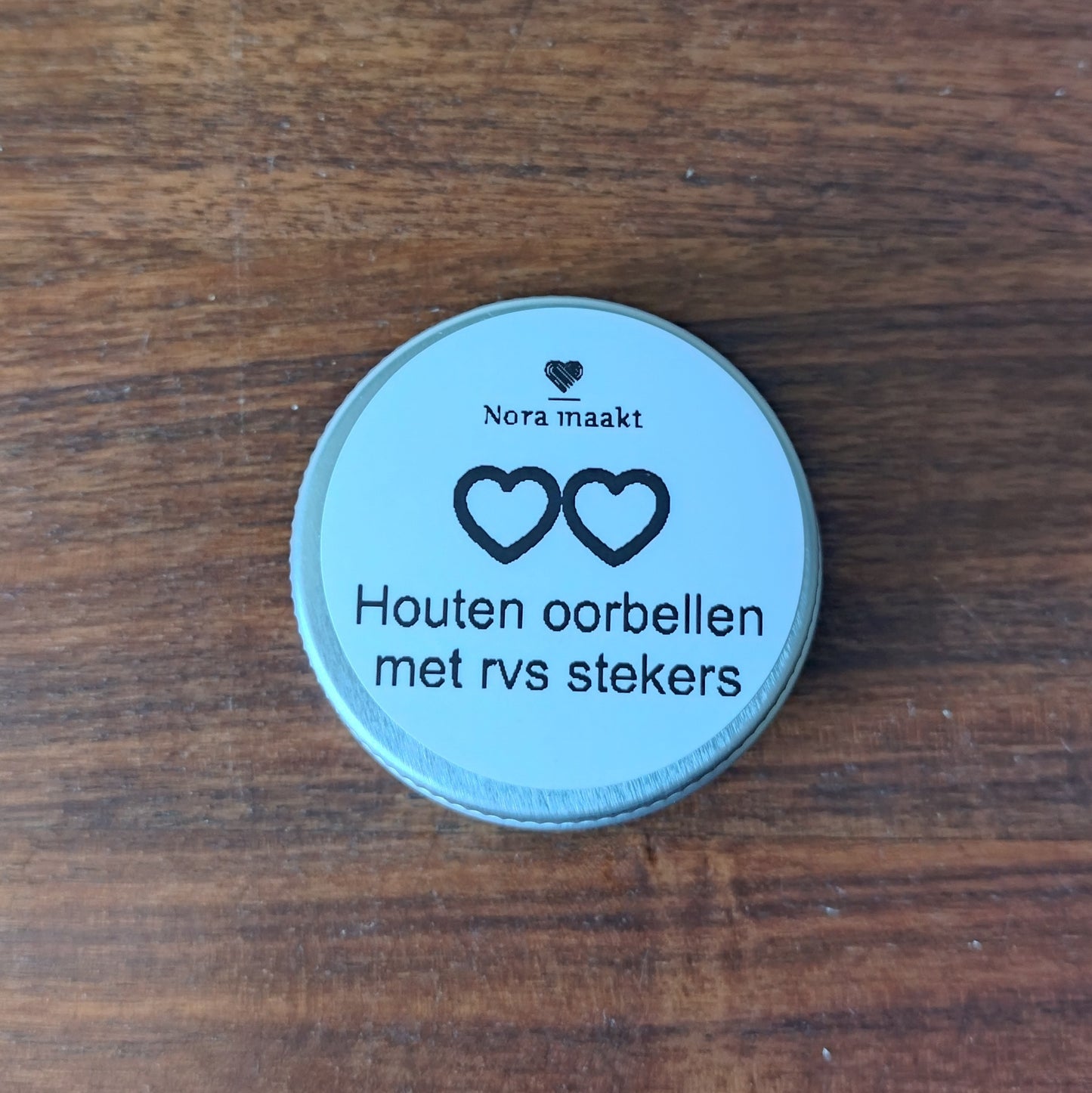 Houten oorbellen-hartjes