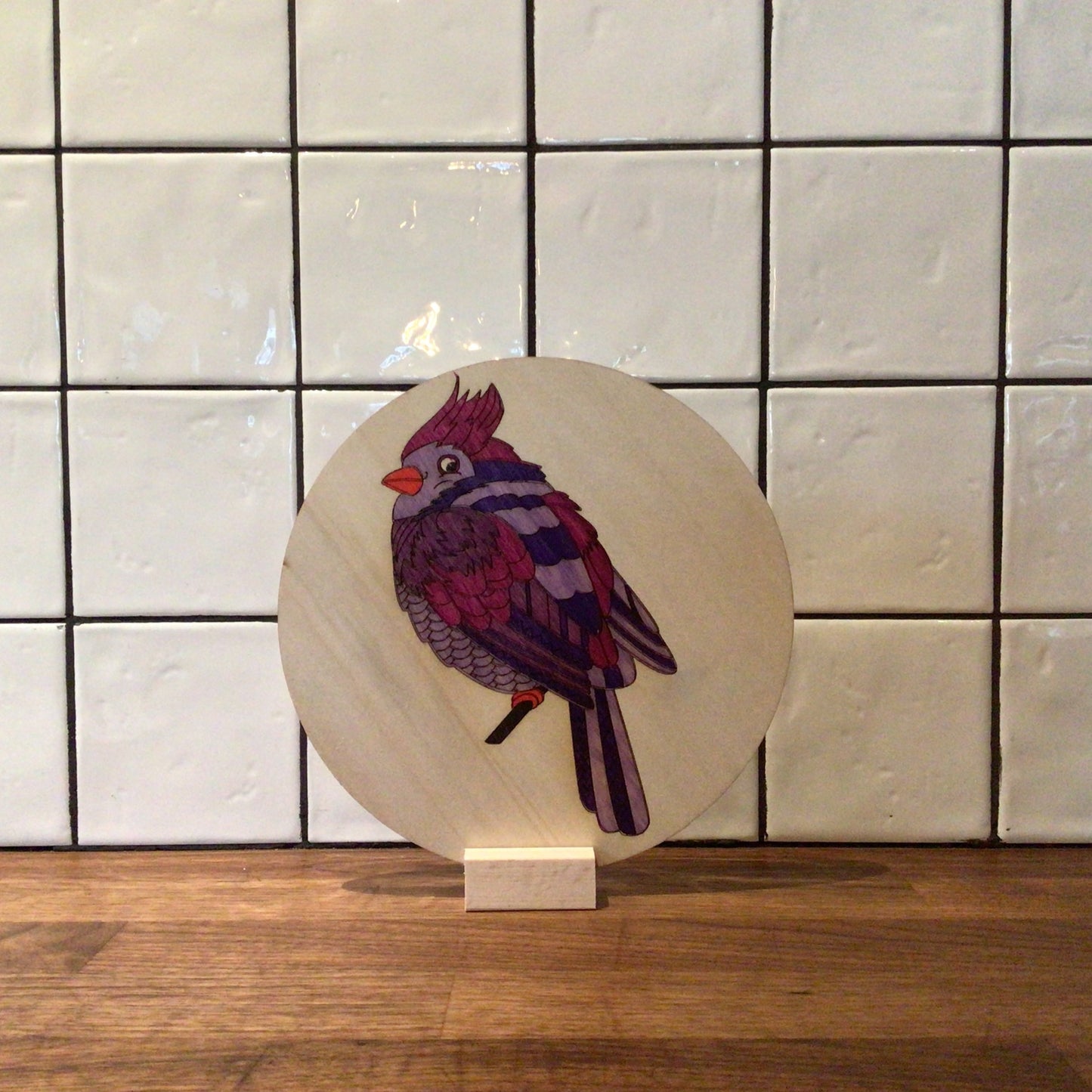 Houten kleurplaat ijsvogel