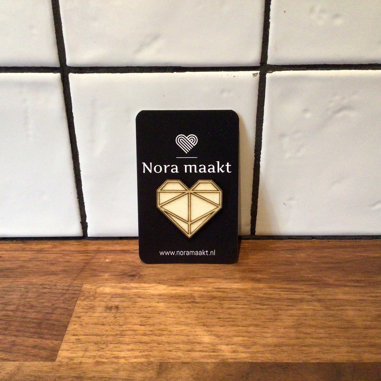 Houten pin-hart